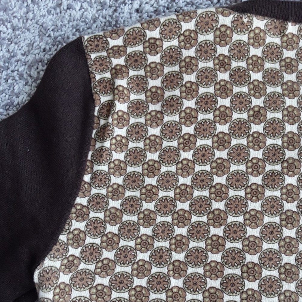 Barneys New York Brown Cashmere/Cotton Multicolor Sweater - Picture 5 of 6